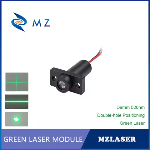 Mini D9mm 515nm 520nm 0.5mW 1mW 5mW 10mW 20mW Green Dot/Line/Cross Laser Module With Flange Mount Br