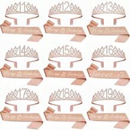 2pcs/Set Birthday Sash And Tiara For Women Including Birthday Crown,It's My Birthday 11th 12th 13th 