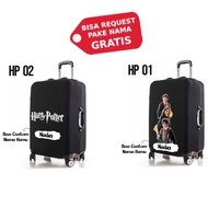 HITAM Lojel Cubo Large Suitcase Cover Harry Potter Motif Size S M L Black Elastic Luggage Protective