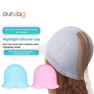 [OUR] Hair Coloring Highlighting Cap Reusable Silicone Highlight Cap Pull Through Caps For Hair Dyin