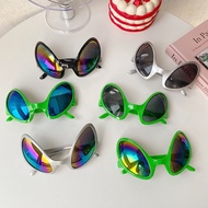 Green/silver alien snail plastic glasses for fun costumes