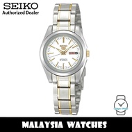 Seiko 5 SYMK19K1 Automatic White Dial Hardlex Crystal Glass Two-Tone Stainless Steel Women's Watch