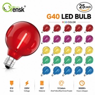 25pcs G40 RGB LED Bulb E12 Base Colorful Globe Light Replacement Bulb Edison Style for Christmas Hal