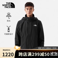 北面（The North Face）单层冲锋衣男户外防风外套透气防水夹克可挂内胆秋冬新品 JK3/黑色 L/175