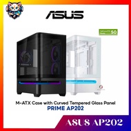 ASUS PRIME AP202 ARGB M-ATX WITH CURVED TEMPERED GLASS DESKTOP PC CASE / CASING - BLACK / WHITE