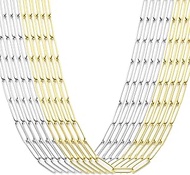 Exway 10 Pcs Paperclip Charm Necklaces Chain 18Inch Stainless Steel Gold and Sliver Chain Necklaces