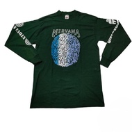 kaos band vintage nirvana long sleeve hijau botol
