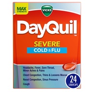 Vicks DayQuil Severe Cold, Flu & Congestion Medicine, Liquicaps, Maximum Strength Orange, 24 Count