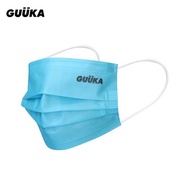 GUUKA淺藍色一次性口罩夏 三層防護10個裝LOGO印花嘻哈口罩非醫用