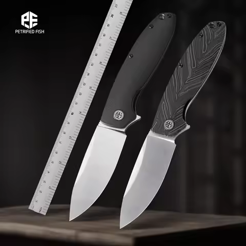 Petrified Fish Original PFB01 Micarta Handle Ceramic Bearing D2 Steel Blade Folding Knife Outdoor Su