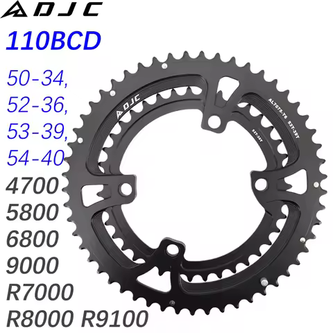 DJC Road Bike Chainring 110bcd 4 Bolts Oval Round 2x Chainring Double 52t 36t for Shimano 4700 5800 
