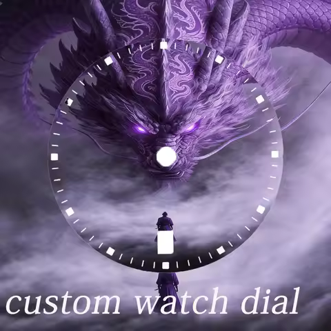 6 O'clock NH35 Dial 28.5mm Custom Pattern Samurai Dragon NH35 Watch Dial Fit NH35/36/China NH35 Move