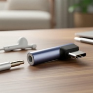 USB-C 90°  3.5mm Aux HiFi DAC   Penyesuai Audio USB-C Sudut Tepat 3.5mm Aux HiFi DAC dengan Mikrofon