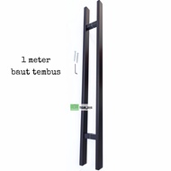 handle pintu baut tembus hitam 1meter