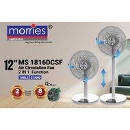 MORRIES MS1816DCSF 12 2 IN 1 AIR CIRCULATION FAN