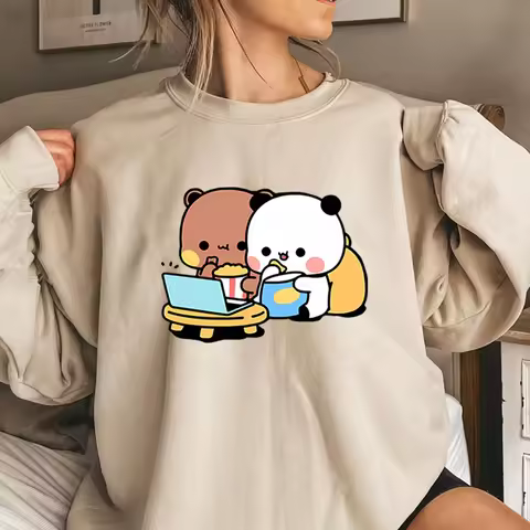 Cute Bubu and Dudu Sweatshirt Cartoon Panda Bear Bubu and Dudu Graphic Hoodie Women/Men Tops Kawaii 