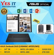 ASUS Zenbook Duo OLED 2025 UX8406C-APZ052WS (U9-285H 32GB DDR5 2TB 4.0 Arc Graphics 14" Touch w11) L