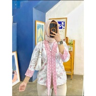 ARINA - Modern Women's Batik Shirt - Outeer Blouse - Women's Work Blouse