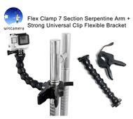 Flex Clamp 7 Section Serpentine Arm + Strong Universal Clip Flexible Bracket for GoPro SJCam YI Motion Camera Series   Flex Clamp 7 ส่วนแขนงู &amp; คลิปหนีบกระดาษที่ยืดหยุ่นสำหรับ GoPro Hero 11/10/9/8/7/6/5/4/3 SJCam YI