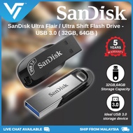 SanDisk USB 3.0 Flash Drive – Ultra Flair / Shift CZ410 CZ73 – 32GB / 64GB, Hingga 100Mb/s