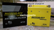 AKI KERING ASLI GEL MOTOBATT TYPE MTX9  accu SIAP PAKAI suzuki thunder  125 250 pulsar 180cc 220CC