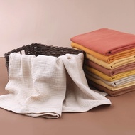 ผ้ากันอาเจียนย่นย่นห่อผ้าตาข่ายผ้าฝ้าย120 × 120ซม. ผ้าห่มเด็กทารกผ้ามัสลินผ้าอ้อมเด็กผ้าเช็ดตัว