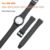 Resin Strap for Casio AW-49 AW-45 AW-44H Black Convex Silicone Watch Band Men Women Sport Waterproof