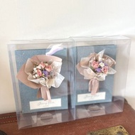 迷你乾燥花束心意卡・霧粉淺藍