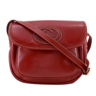 Gucci Old Gucci Interlocking G Shoulder Bag 001.904.1059, Red Calfskin, Crossbody, Mag-closure, Old 
