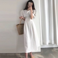 Chic style bishop sleeve midi dress
