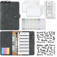 Binder Budget Planning Notebook Set - A6 Binder DIY Planner PU Leather Notebooks - Money Saving Cash