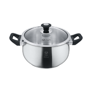 Buffalo牛頭牌PRECIOUS II 不銹鋼加厚底電木雙耳煲連玻璃蓋24cm 5.9L 36624SN