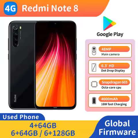 Redmi Note 8 4G 6.35 inch RAM 4GB/6GB ROM 64GB/128GB 2340x1080px 4000mAh RAM 6GB ROM 128GB 48MP Used