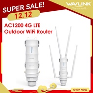 Wavlink AC1200 High Power 4G LTE Outdoor Wi-Fi Router Dual Band Wireless Internet Hotspot WiFi with SIM Card Slot, 4 High Gain Antennas, Support Router/Mesh Router Mode