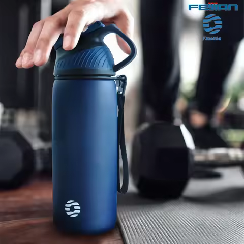 Fjbottle Thermos Bottle 1000ml Double Wall Vacuum Flask Magnetic Lid Stainless Steel Climbing/Fitnes