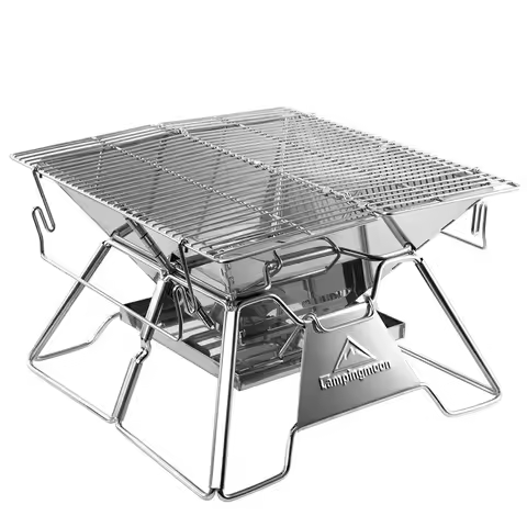 Portable Folding BBQ Grill Stove Campingmoon MT-2 Camping Barbecue Stove 34x35cm 2-3 Person