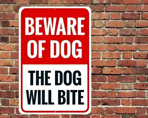 Beware Of Dog The Will Bite Warning Sign Aluminum Metal 8"x12" -aluminum