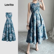 Lovito Boho Dress Pleated Spring/summer Dress for Women L142ED635