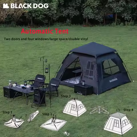 Naturehike BLACKDOG Camping Automatic Tent 3 ~ 4 People One-touch Tent for Outdoor Travel Picnic Bea