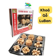 Khoá Lỗ Ban - Khổng Minh - Đồ Chơi Xếp Hình Gỗ Montessori - Rèn Luyện Trí Tuệ - Giáo Dục