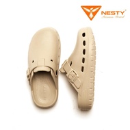 Natasha Nesty Unisex Bane & Boston Brown, Cream Slip-on Casual Clogs Mule Sandals Comfort Footwear S
