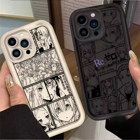 RE ZERO Rem Emilia Puzzle Phone Case for iPhone 17 16e 16 15 14 13 12 11 Air Pro Max Mini XR XS X 7 