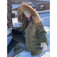 Winter Parka Jacket with Big Fur Collar - Hooded Fleece Padded Women's Style HI6H