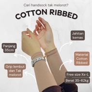 XS-L cotton ribbed handsock panjang plain simple sejuk feloles inner hand socks sarung tangan muslim