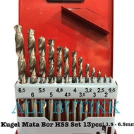 MATA KUGEL HSS IRON DRILL BIT SET 13 PCS | DRILL BIT SET 1.5 - 6.5 mm