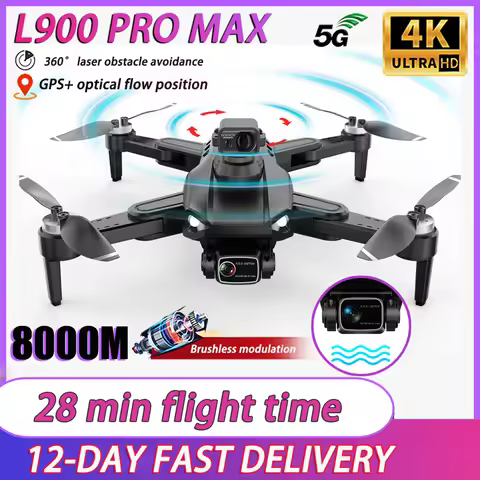 L900/L200 Pro MAX Professional Drone With 4K Camera WIFI Brushless 360° Obstacle Avoidance Optical F