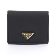 PRADA PORTAF VERTI PICCOLO 皮夾 1MV204 尼龍 Saffiano 皮革黑色二手女式
