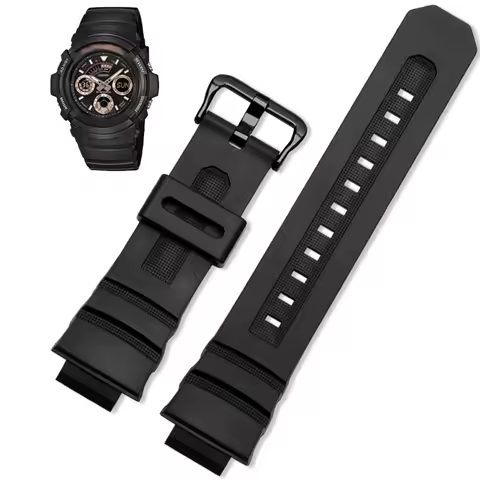 Resin Silicone Watch Band for Casio G-Shock AW-591/590/5230 AWG-M100/101 G-7700 G-303 Men Sport Wate