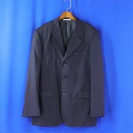 男【專皮爾帕門櫃品牌 PIERRE BALMAIN】黑色 毛料西裝外套 46號