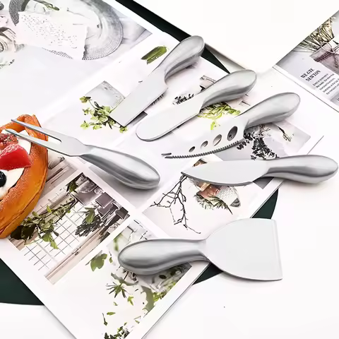 6Pcs Butter Cutter Tableware Set Cheese Jam Spreaders Wipe Cream Cutter Utensil Multifunction Butter